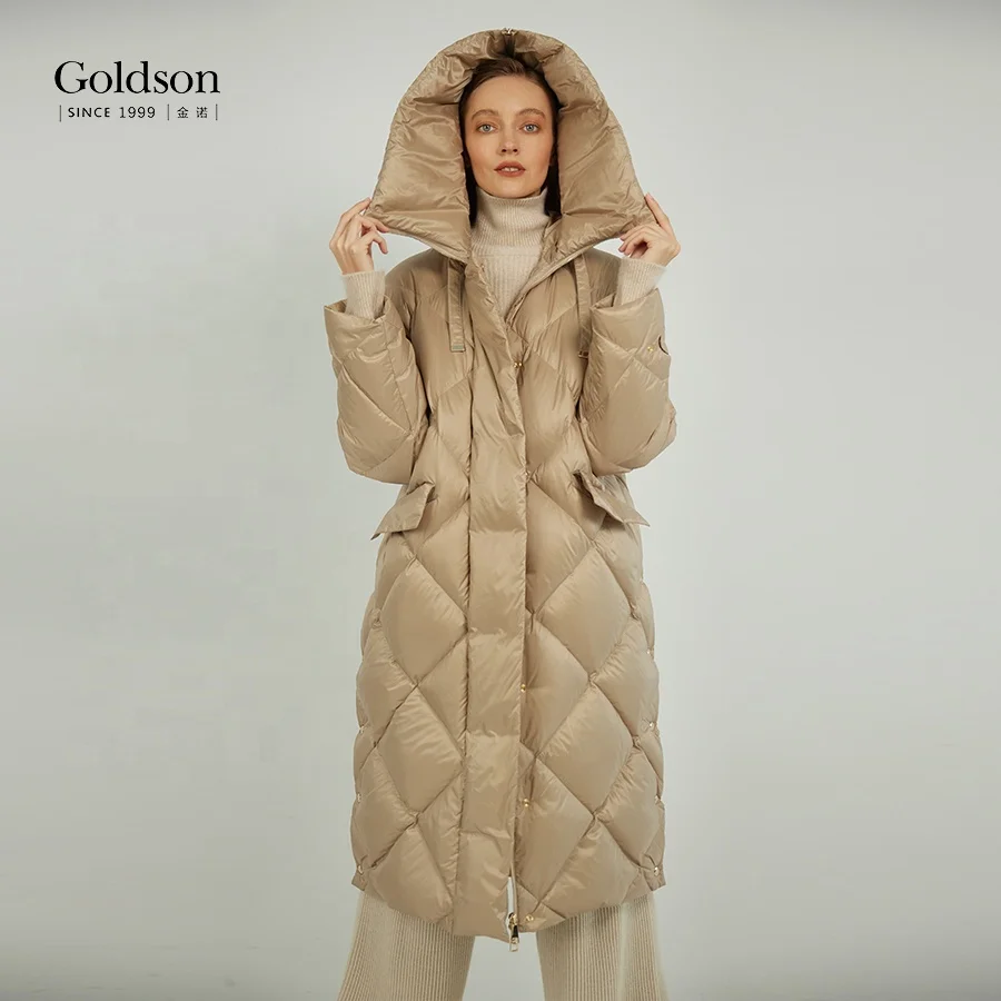 Korean Fashion Outwear Fancy Zipper Hood White Duck Down Coat For Women