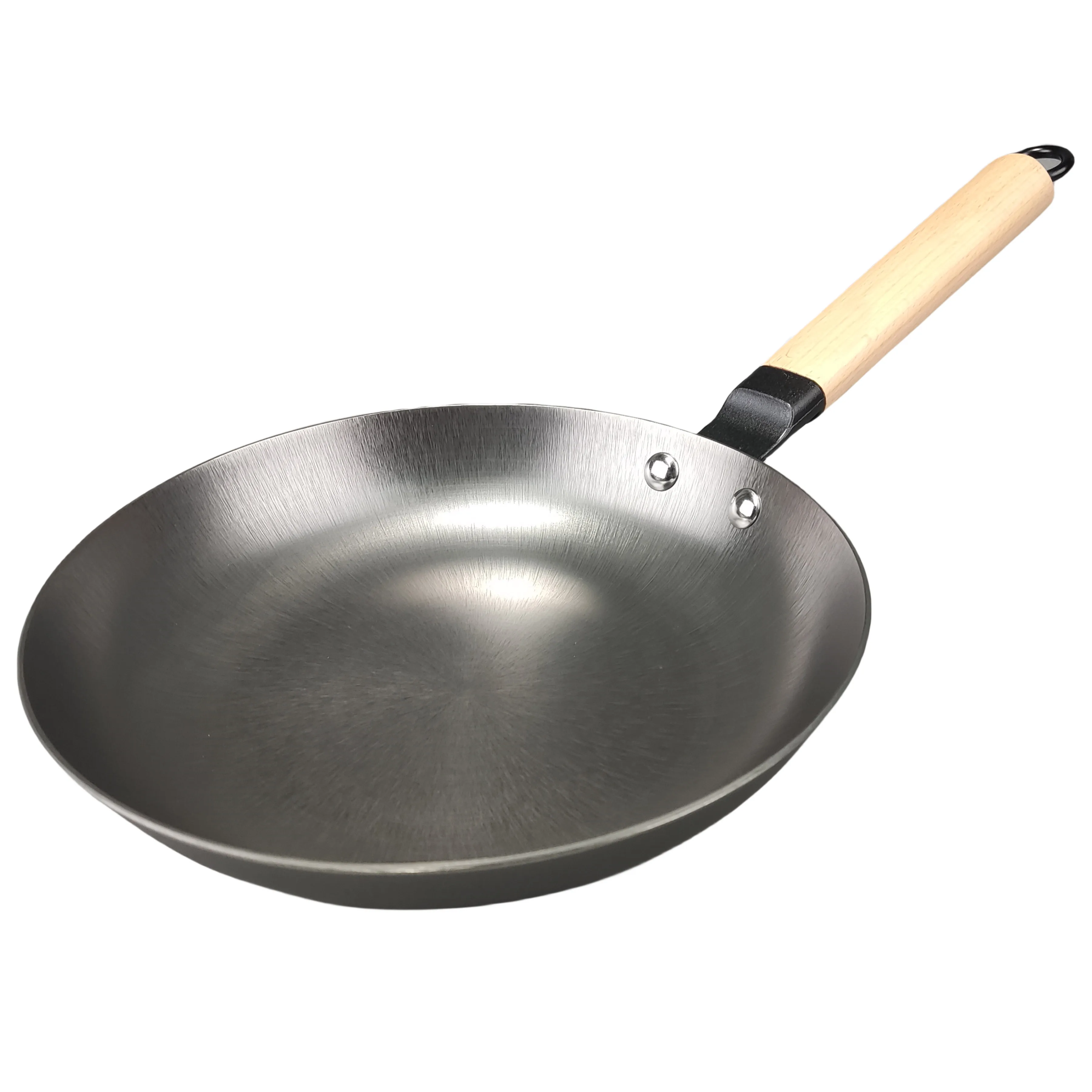 24cm Non Stick Light Weight Cast iron Stir Fry Pan Wok with Nitrided Finish Die Casting Cookware Non-rusting Kitchenware