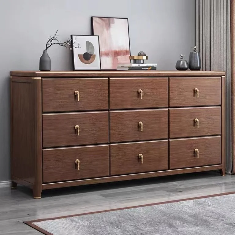 Chest drawer 9 drawers modern solid wood storage living room cabinets chest of drawer