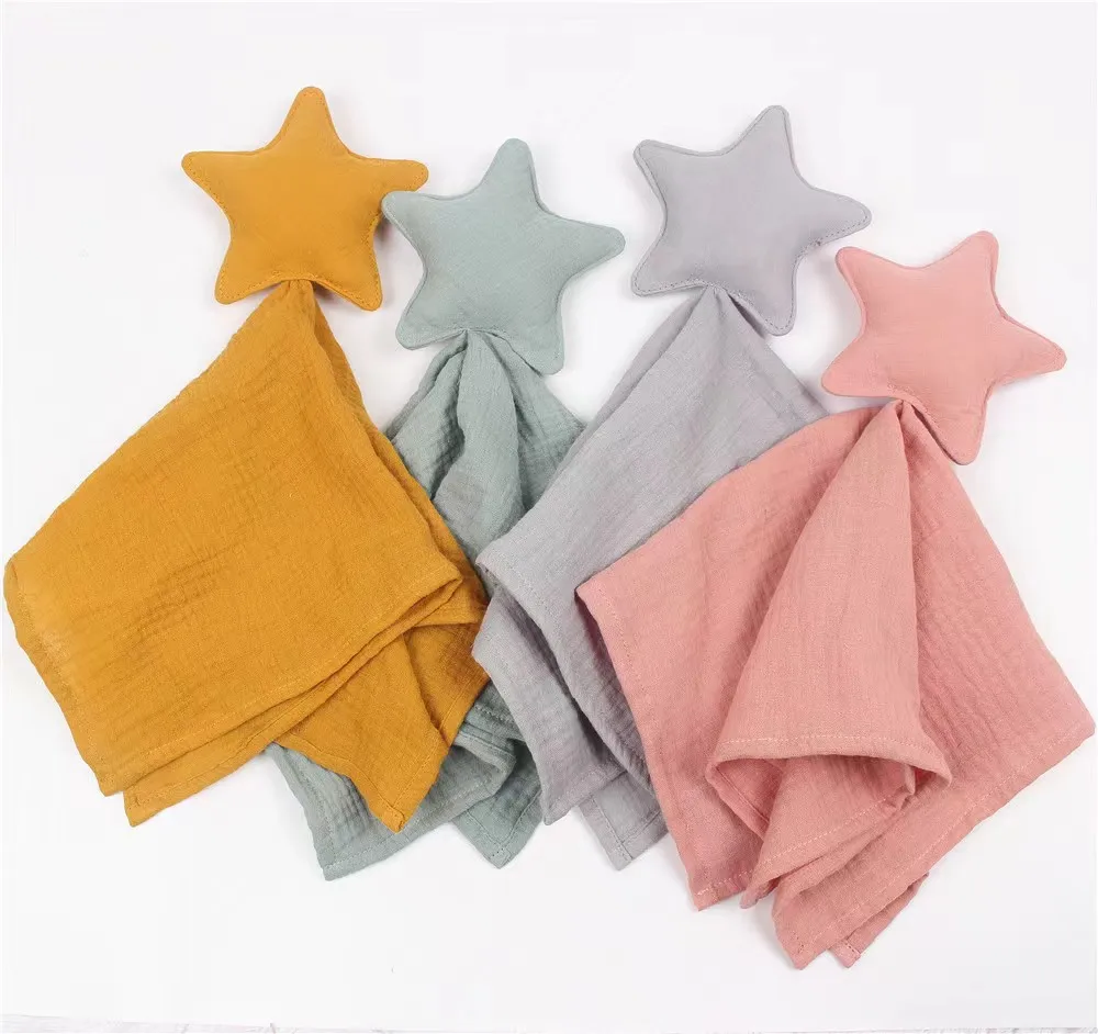 Baby Cotton Muslin Comforter Blanket Soft Newborn Sleeping Dolls Kids Fashion Sleep Toy Soothe Appease Towel  Receiving Blanket