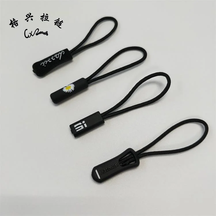 Wholesale Customized Design Silicone Rubber Rope Zipper Puller