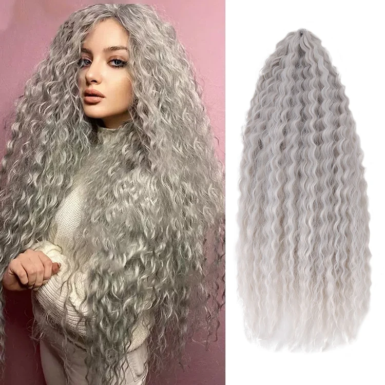 Wholesale Soft Curling Crochet Hair 22inch 30Inch Water Wave Twist Synthetic Kanekalon Braiding Hair Extensions For Black People