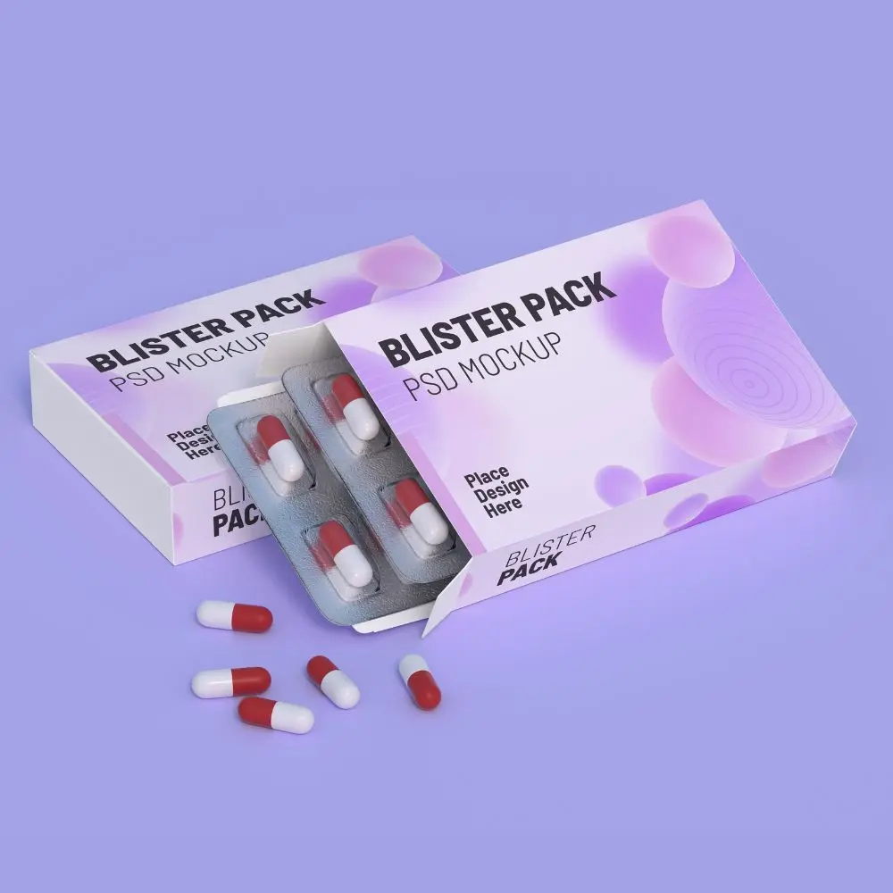 Customized Printing Logo Colored Medical Pill Paper Coated Packaging Box with Logo Printing