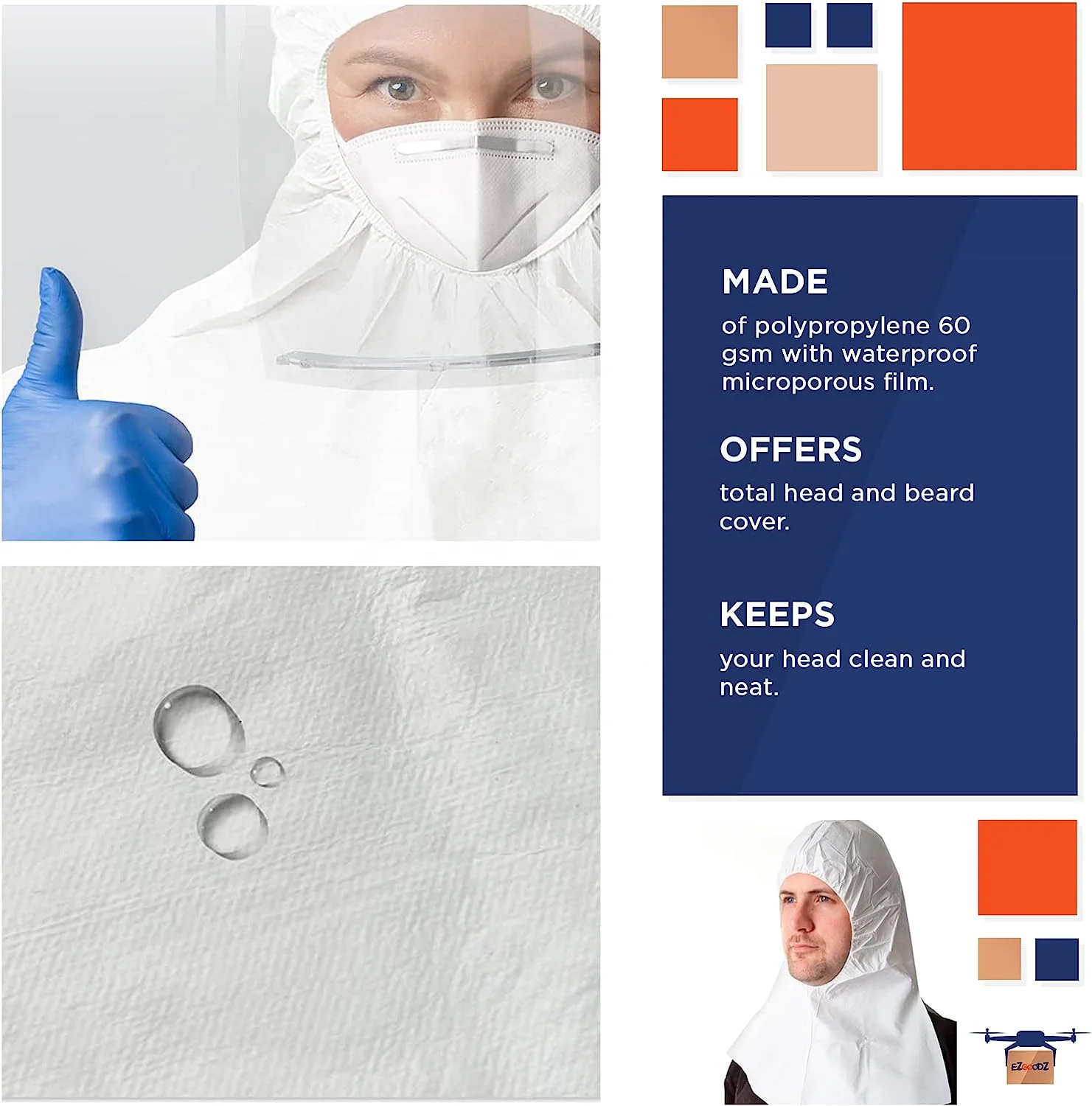 Disposable Balaclava Hood Cover Disposable PP Polypropylene Balaclava Hood Non Woven Disposable Balaclava Caps Hood Head Cover
