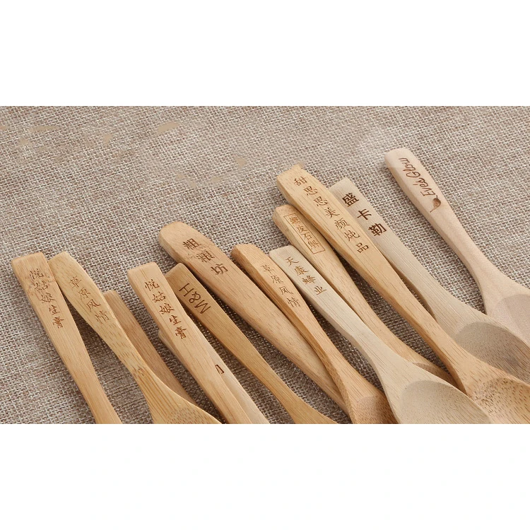 Natural Wood Bamboo Scoop Kitchen Spice Tea Honey Coffee Tools Soup Tea Personalized Bamboo Spoon