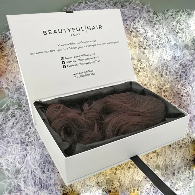 2022new Custom Logo Printing Paper Virgin Hair Weave Extension Boxes Wig Packaging Box