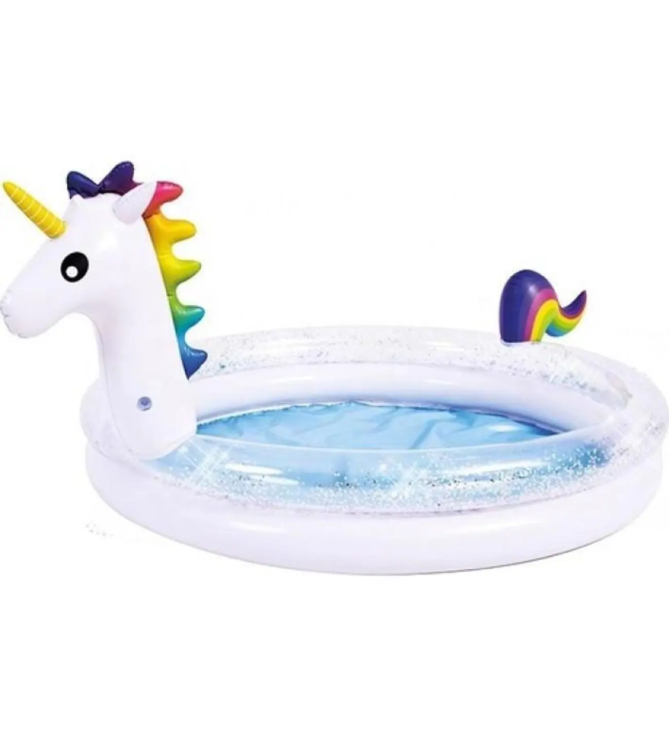 2 Ring Pool Glitter Unicorn Shape Round Inflatable splash Pool For Kiddie