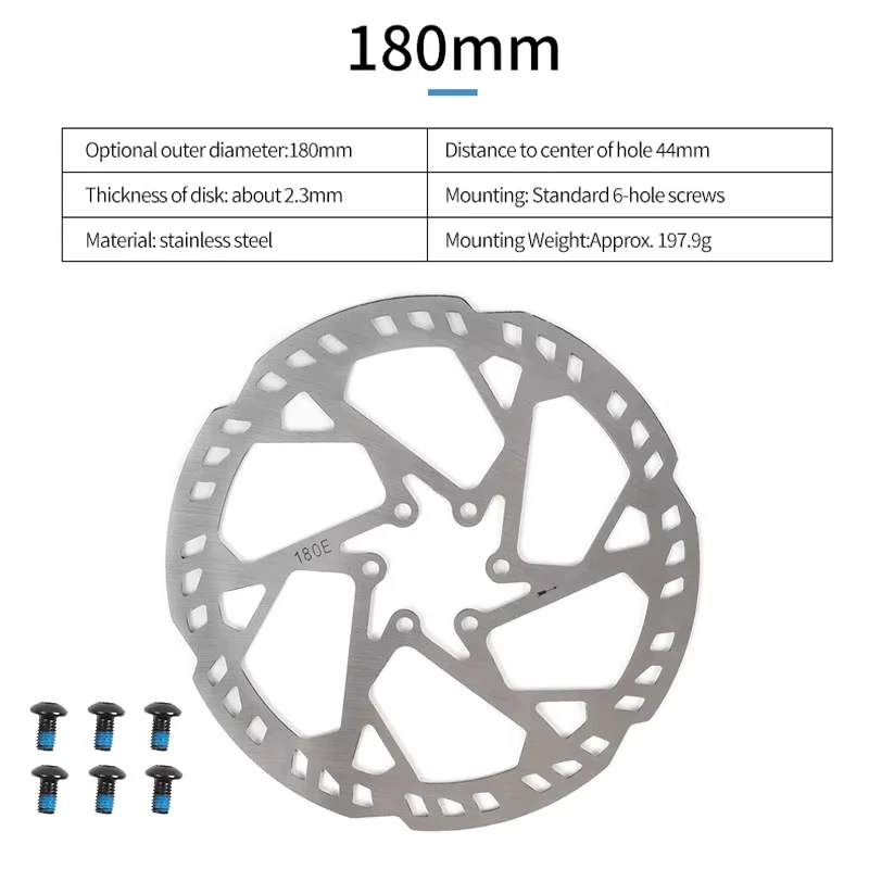 140/160/180/203mm Bicycle Disc Brake For Power Assisted Bicycle Thickening 2.3 mm 130g Stainless Steel Road MTB Disc Brake