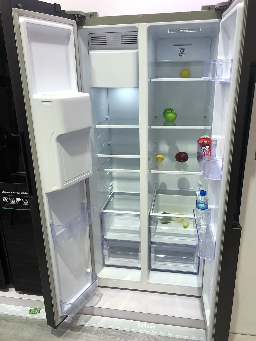 589L Household Fridge Refrigerator and Freezers Home Side By Side Water Dispanser Ice Maker Bar Counter