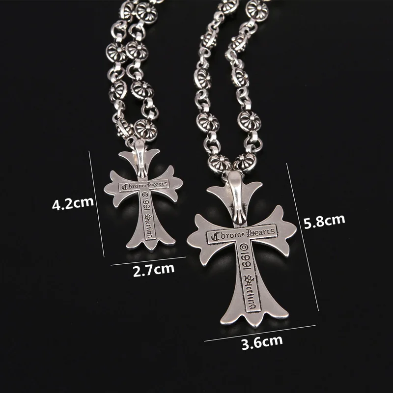 Cross Necklace Hip Hop Pendant Necklace Chrome CH Cross Necklace for Women Men