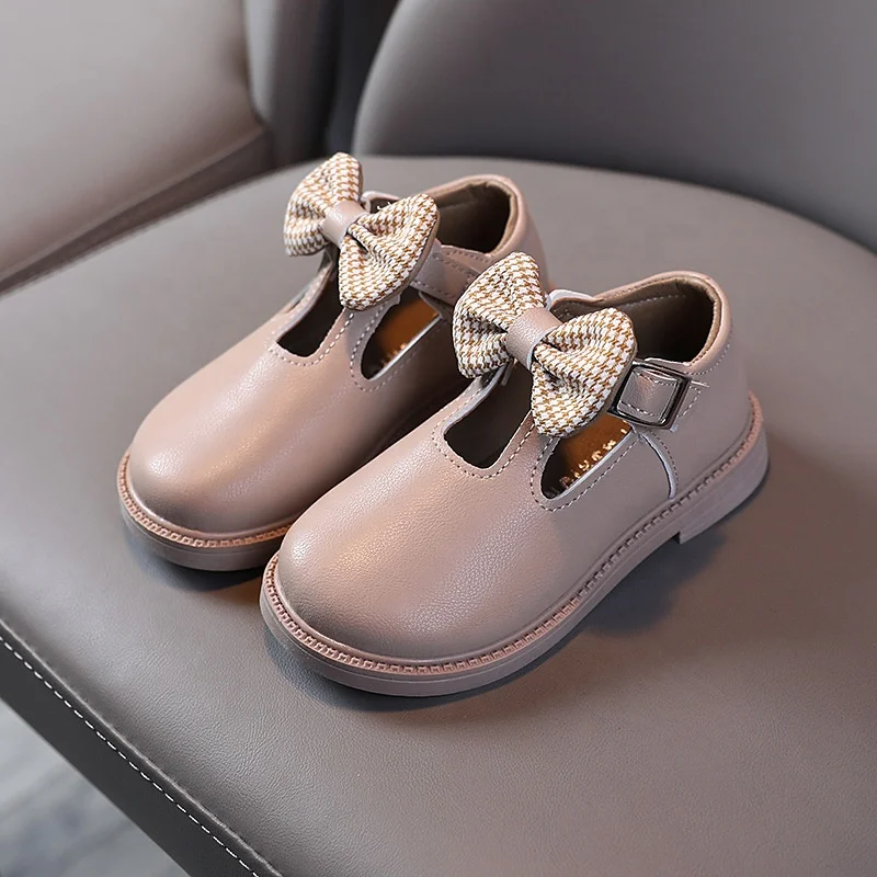 
Wholec Sale Classical Style PU Leather School Rubber Sole Kids Shoes for Girls Artificial Leather Breathable Casual Shoes 