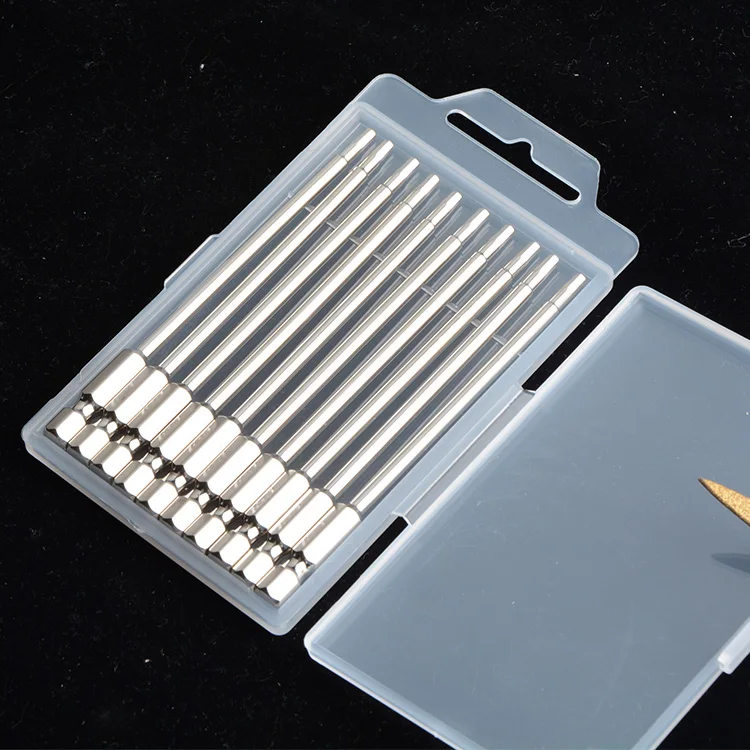 Industrial HRC58-60 degrees 100MM*H2.5 hex  bit 1/4 Inch S2 Steel  Hexagonal screwdriver bit