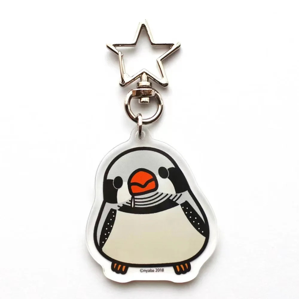 Promotion glow cute anime shaker pencil plastic custom acrylic keychain charms