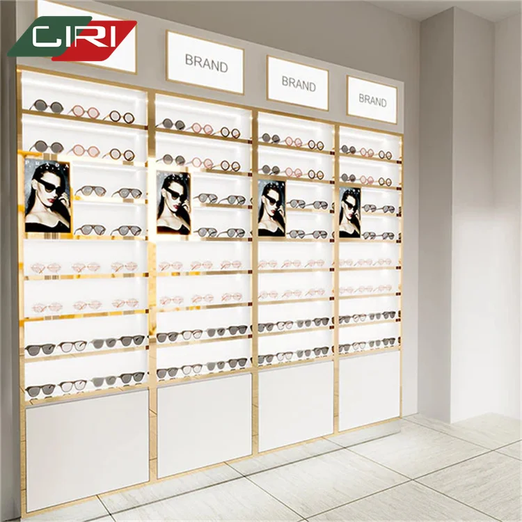CIRI Optical Store Layout Design Eyewear Showcase Display Furniture With Counter Top Sunglass Stand