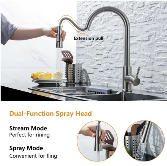 Kitchen Faucet Sensor Smart Induction Mixed Tap Touch Control Automatic Faucet Sensor
