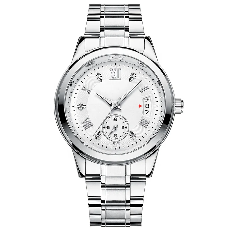 European style watches retro style ex-factory price alloy quartz popular Calendar stopwatch men stainless steel strap watches