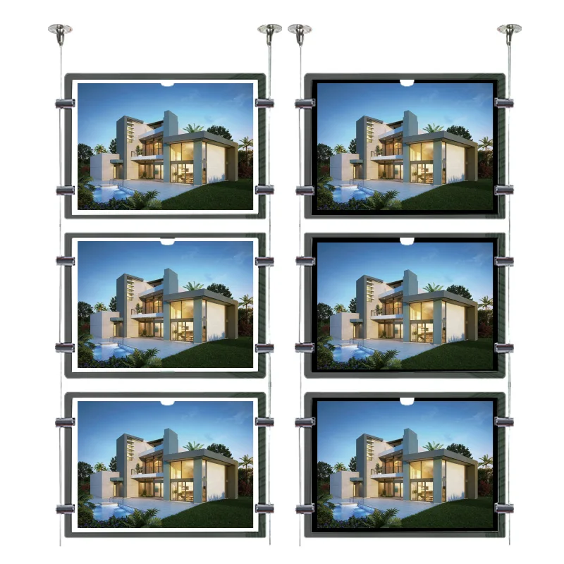Real Estate Agent Window Poster Hanging Led Display Acrylic Advertising  Light Box