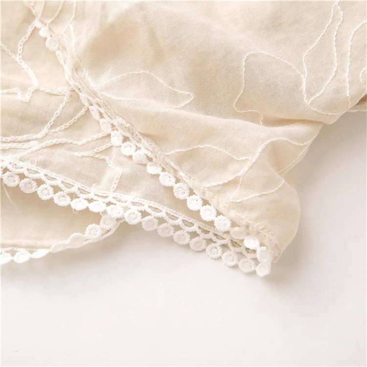 HEFT BOOOGE Warm Autumn Pure Color Embroidered Designer Scarf and Shawl