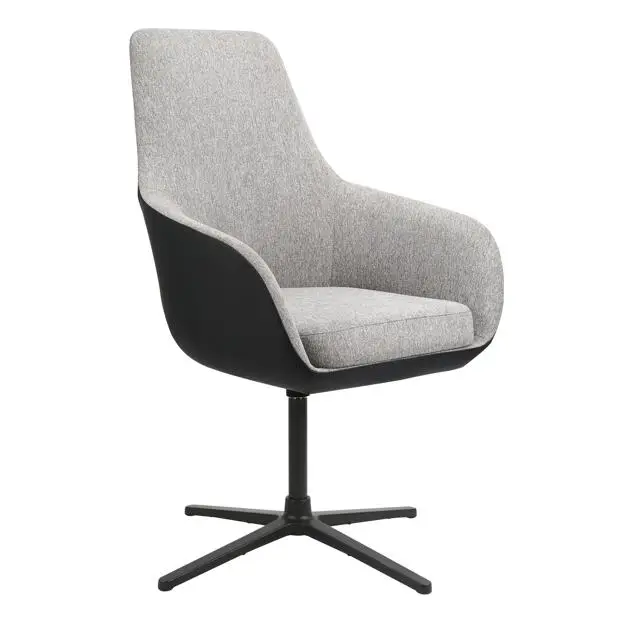 High back commercial lobby leisure grey fabric office waiting chair for reception room