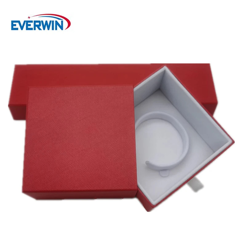 Luxury High-end  Handmade Customized Logo Drawer Cardboard Paper Light Red Jewelry Gift  Box