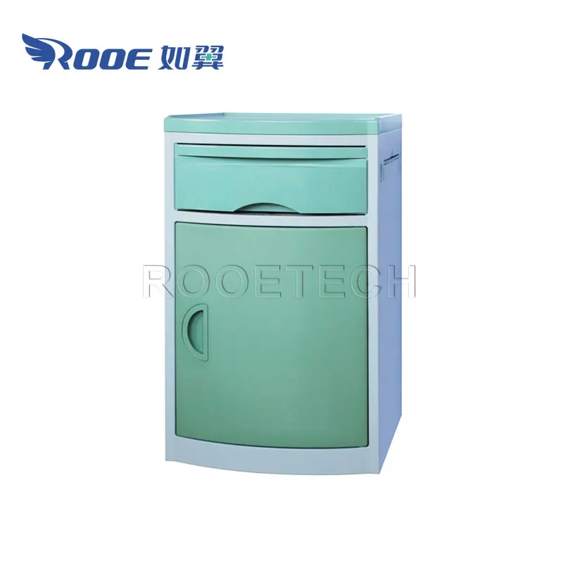 Multi-Colors ABS Plastic Medical Hospital Beside Cabinet with A Tray and Drawer