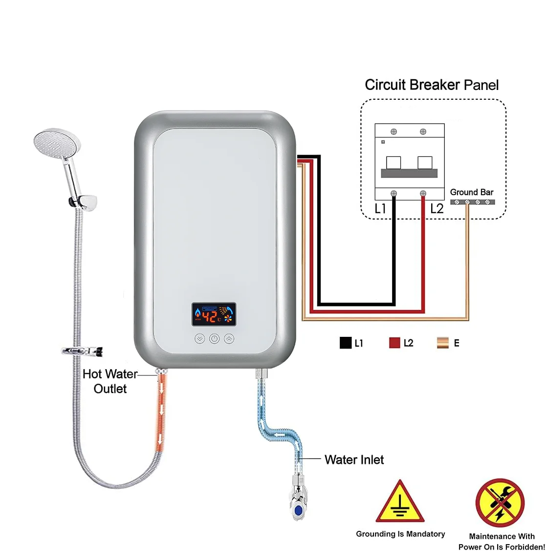 High Quality Best Price Instant Electric Hot Tankless Water Heater Shower Head for Bathroom Kitchen