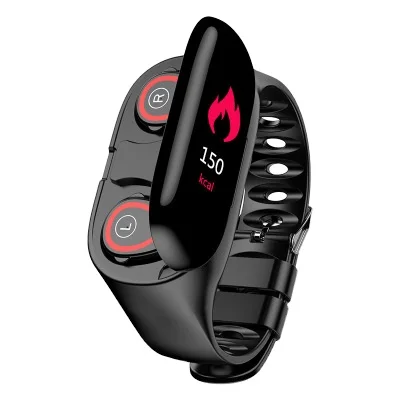 
Hot product Smart Bracelet With Heart Rate Monitor Fitness and tws wireless earphone headphone 