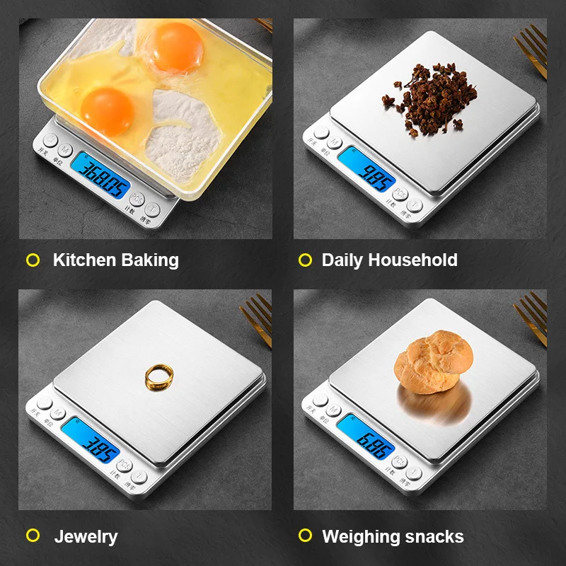 RAYSHINE Kitchen Electronic Scale Food Scale 5kg 10kg Weight Weighing Stainless Steel Digital Kitchen Scales with Lcd