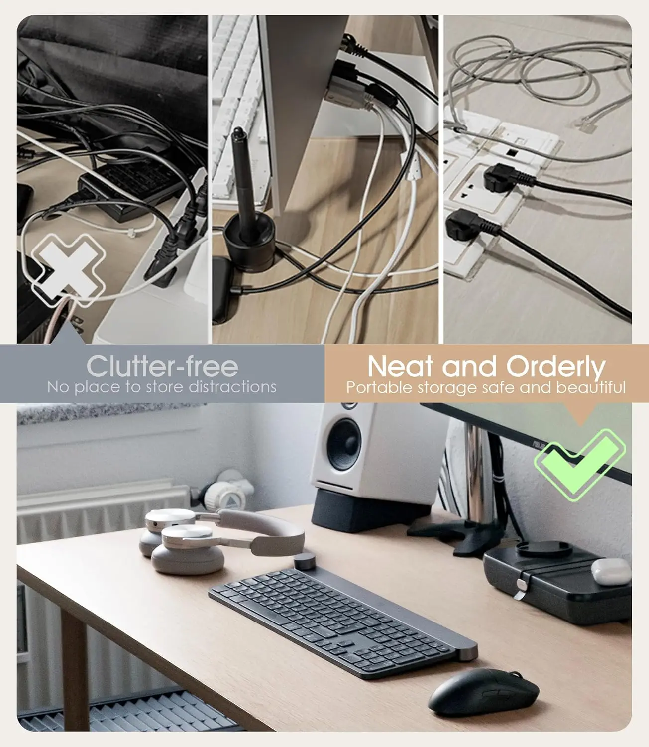 Silicone Magnetic Cable Ties clip Wire Ties Management with Lock Buckle Elastic Adjustable Charger Cable Strap Tie
