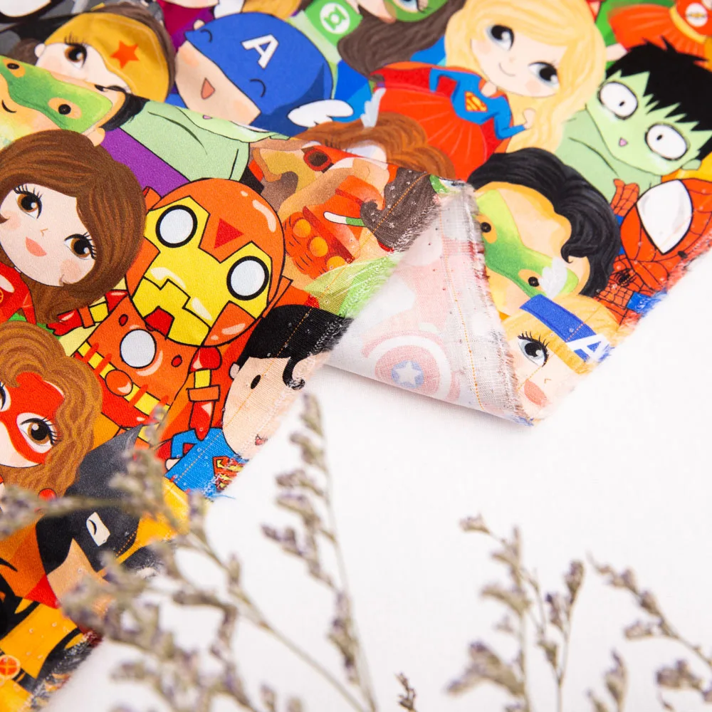 Oeko tex ткани небольшую партию получения информации об оптовой цене американского мультфильма изготовленный на заказ цифровая печать 100% хлопчатобумажные сплетенные ткани для маленьких детей