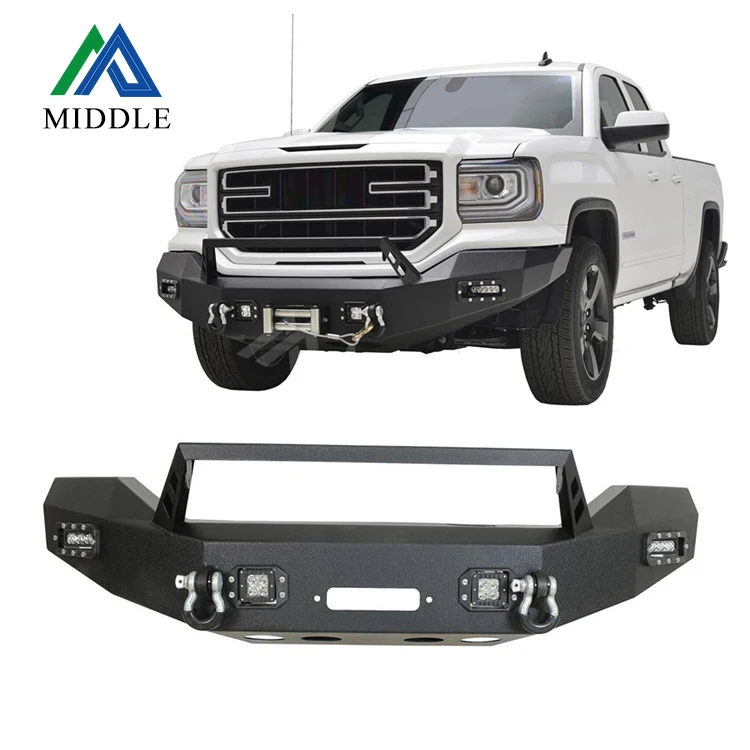 2021 Popular Hot Sell American Truck Stainless Steel Super Duty Front Bumper Bull Bar For 2016-2018 GMC SIERRA 1500