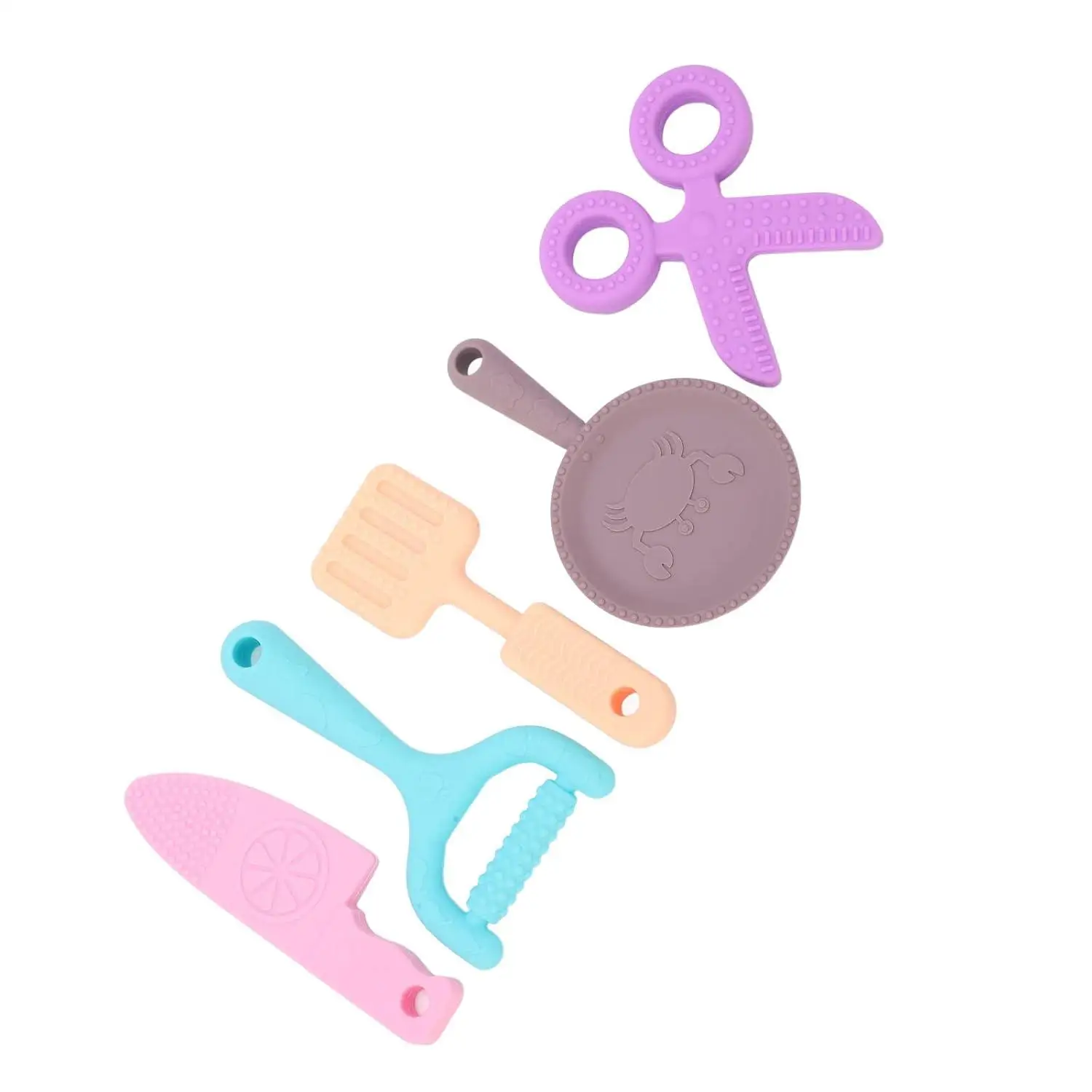 Silicone Kitchen Toys Set, for Kids Play Kitchen Accessories Play Set, Silicon Cutting Teether Soft Toys