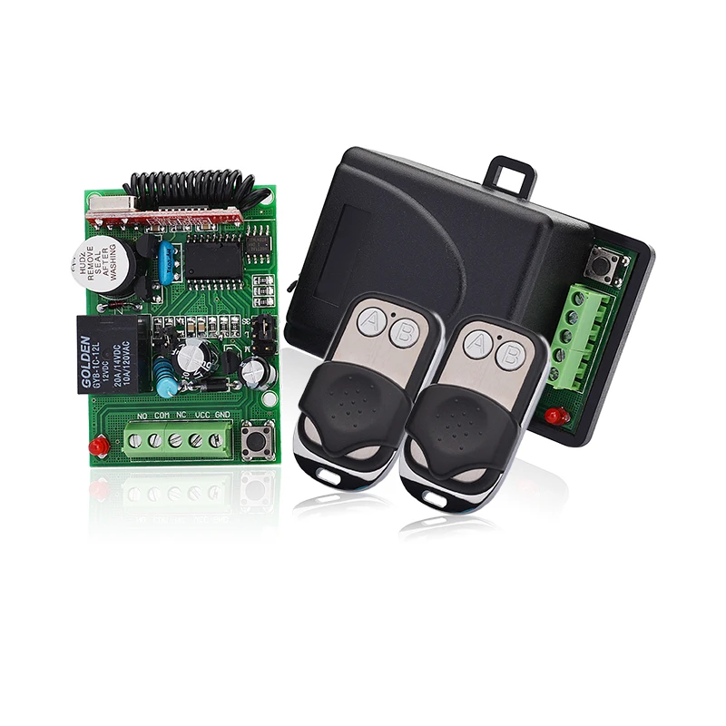 Hot sell DC12V 24V wireless transmitter with single channel receiver kit garage door receiver automatic door controller