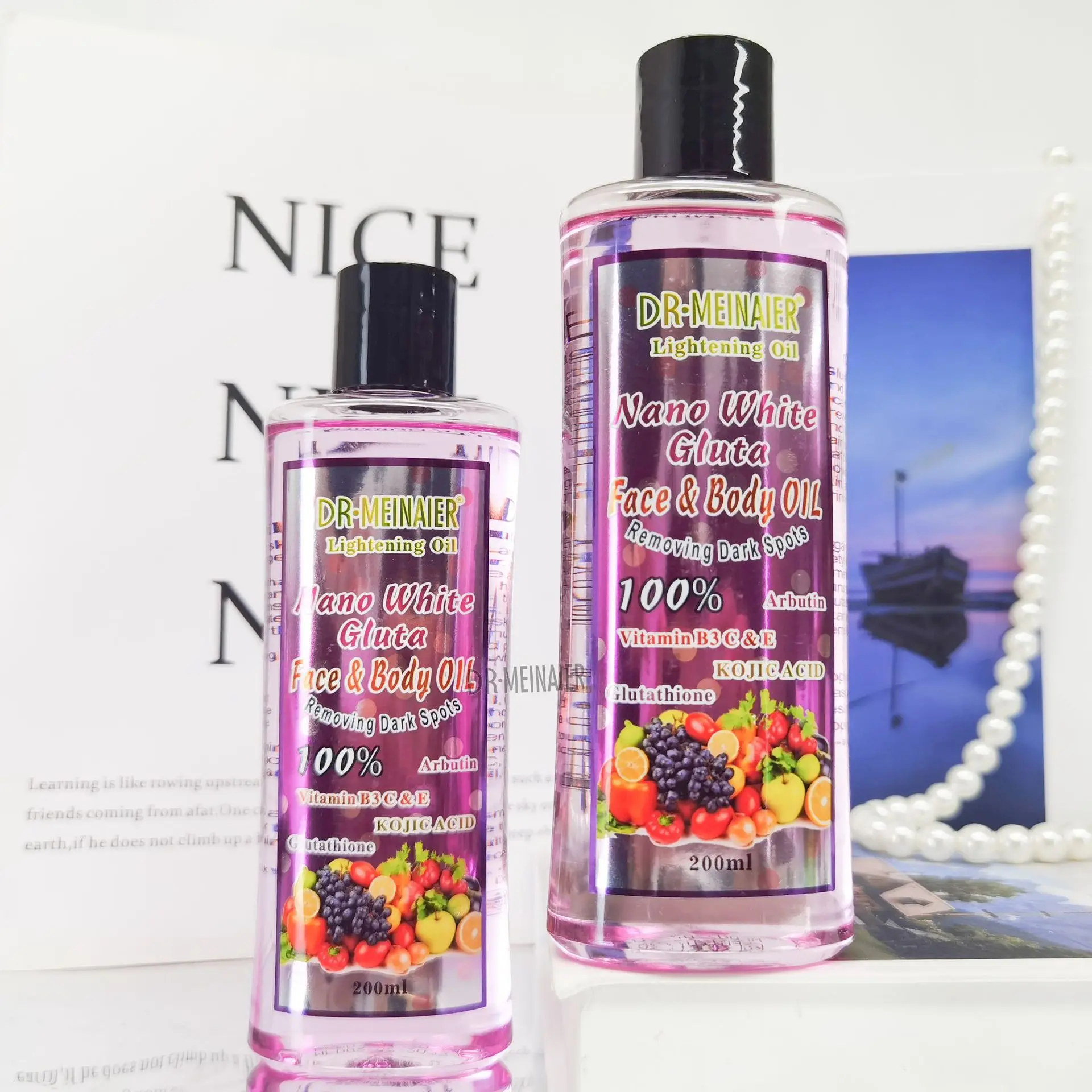 100%Pure Natural Lightening body Oil Gluta Arbutin Face & Body Skin Care  Whitening Hydrating Kojic Acid Vitamin Essential Oil