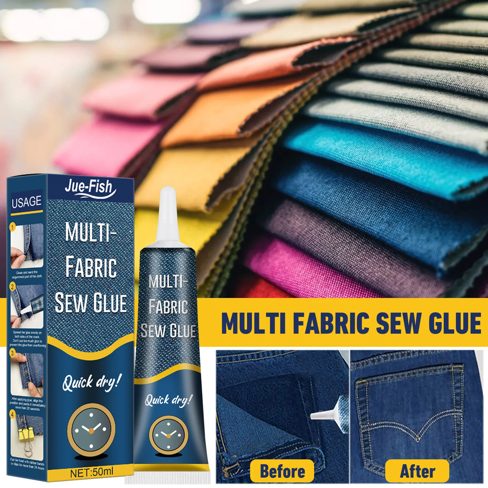 Jue-fish Self Adhesive Fabric Quick Dry Fabric Glue Adhesive Leather Paint Effective Non Woven Fabric Glue