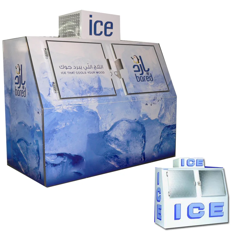 - 12 C Cold Wall 600 Liters for 200 Bags Ice Cube Bin Commercial Freezer For Ice