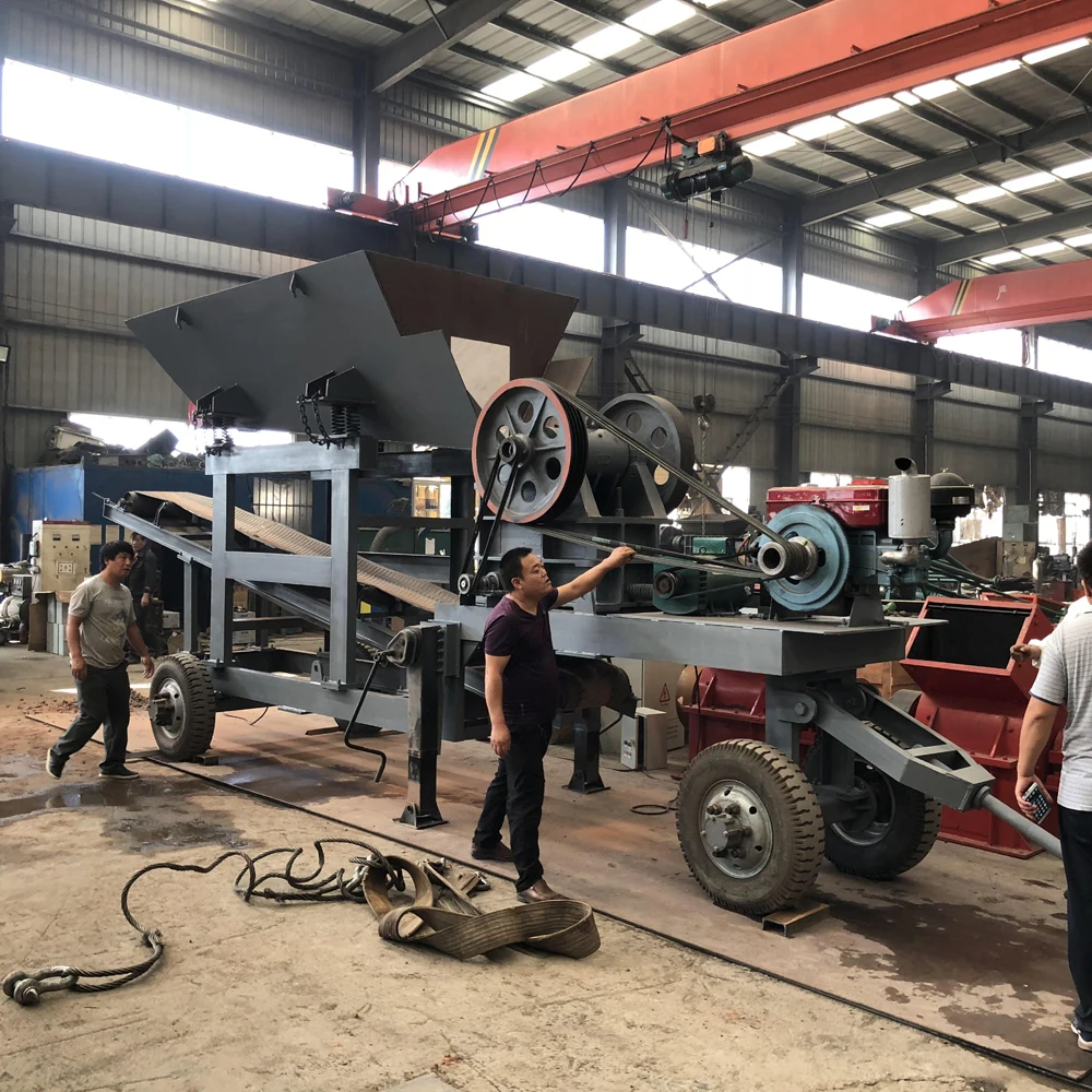 Portable concrete crushing plant,PE-250*400 jaw crusher mobile station,PE-200*350 crushing machine