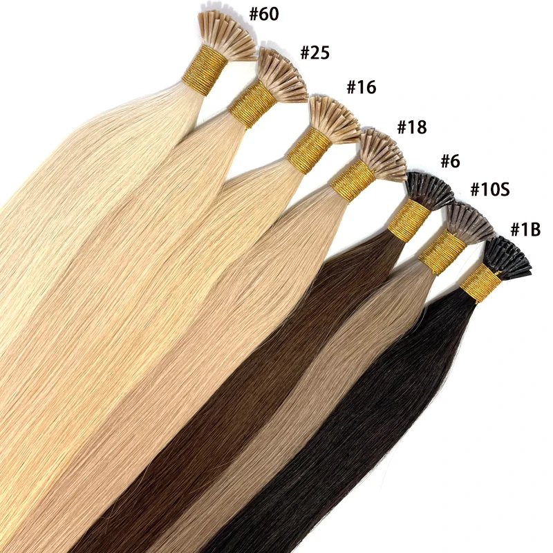 
Wholesale Russian Ombre Human Virgin Remy Hair itip Stick Indian Flat U V Micro Ring Keratin Bond Fusion i Tip Hair Extensions 