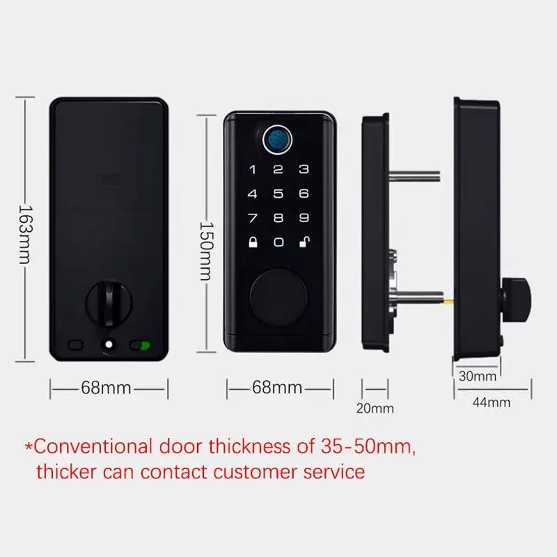 Gold supplier biometric home door lock digital electronic smart lock handle lock for wooden door