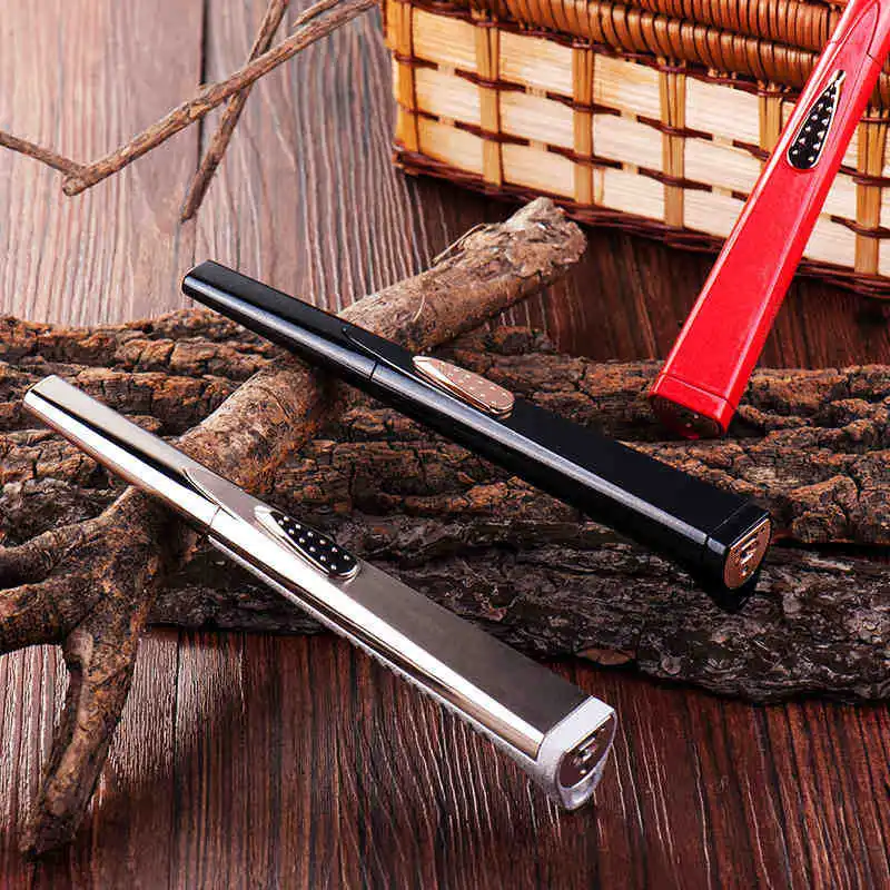 Jobon Brand Single ARC Electric Lighters CUSTOM LOGO USB charging kitchen long windproof pen electronic pulse cigarette lighter