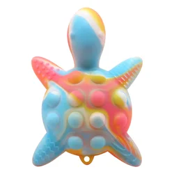 2021 hot sale toddler non toxic floating kids tub led organizer animal rubber turtle silicone baby bath toy for baby teether toy