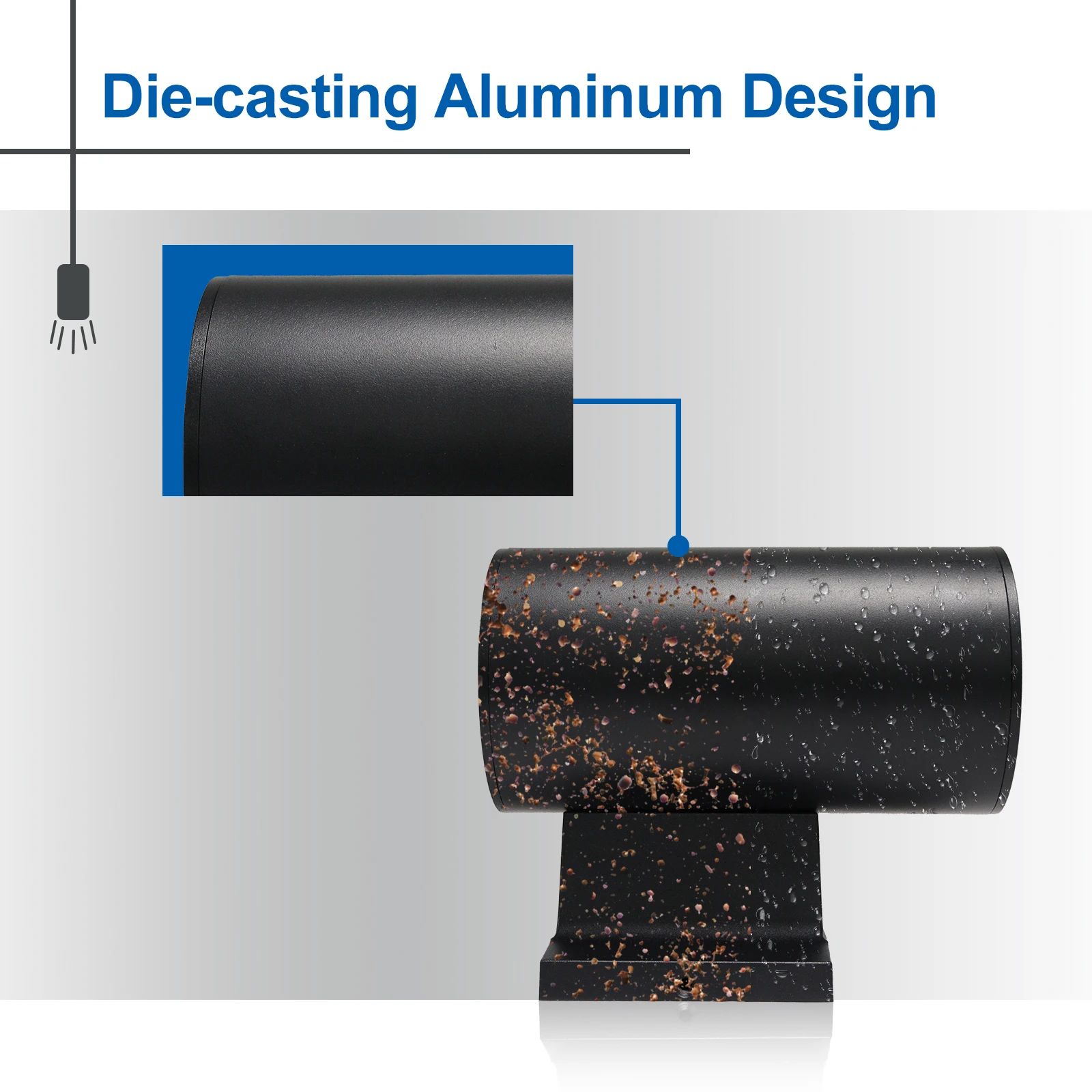 8in 12W IP65 Waterproof Outdoor Indoor Wall Sconce 5cct LED Wall Mount Light for Corridor Garden Landscape