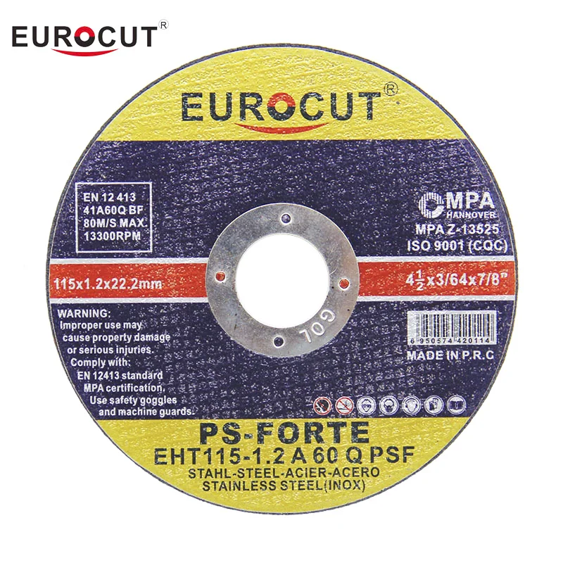 EUROCUT 4,5 дюйма, T41, 115x1,2x22,2 мм, двойная абразивная сетка, нержавеющая сталь, режущий диск eurocut