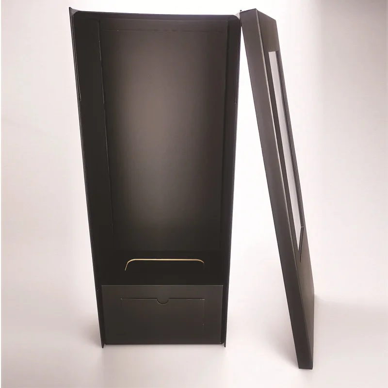 Wholesale luxury lid and base mom i love you flower boxes foldable black paper gift box for flowers