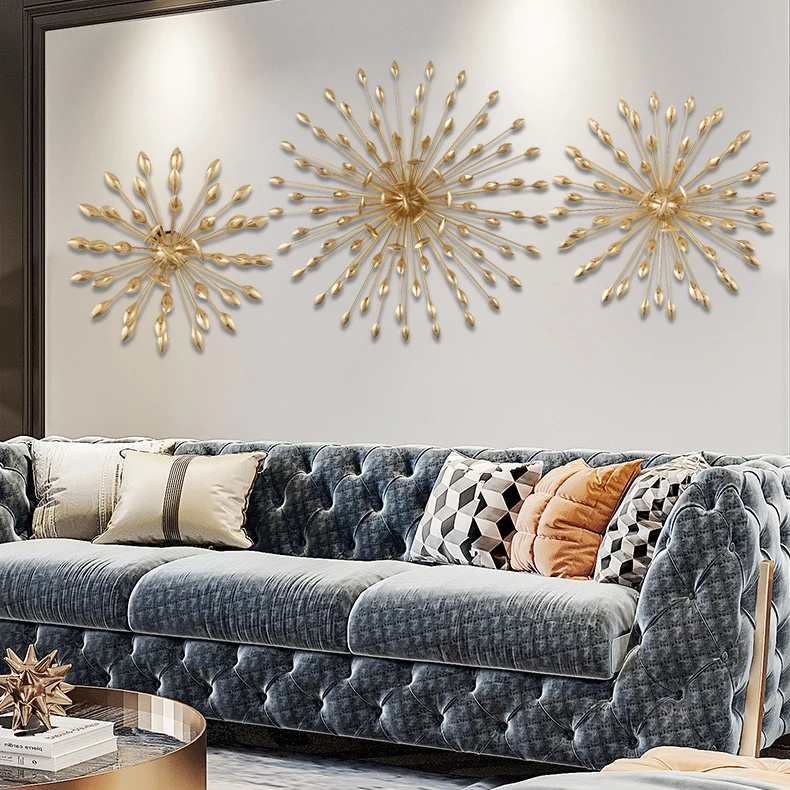 Light Luxury Decorative Bedroom Brass Home Wall Decor Art Metal Flowers Design Accessories