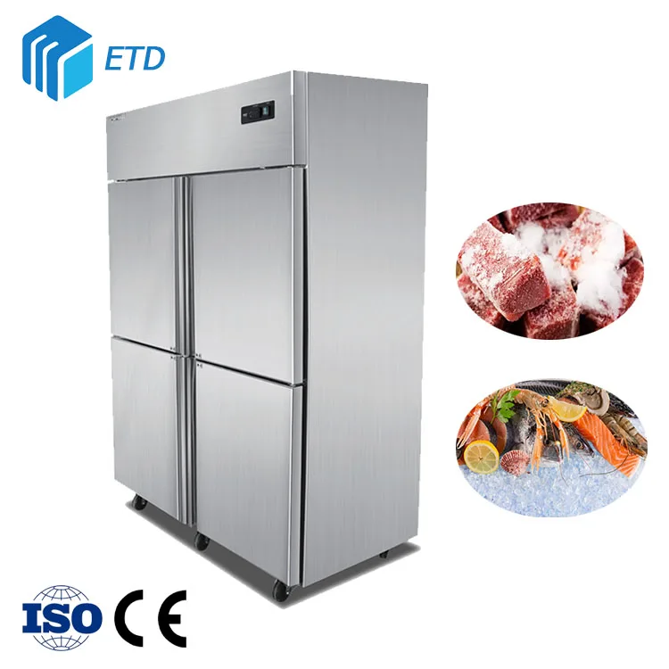 Commercial Refrigeration Equipment Double Doors Upright Top Freezer Refrigerators Vertical