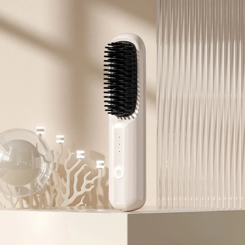 Portable Usb iron hair straightener rechargeable anion Cordless Mini electric hair brush hair straightener comb