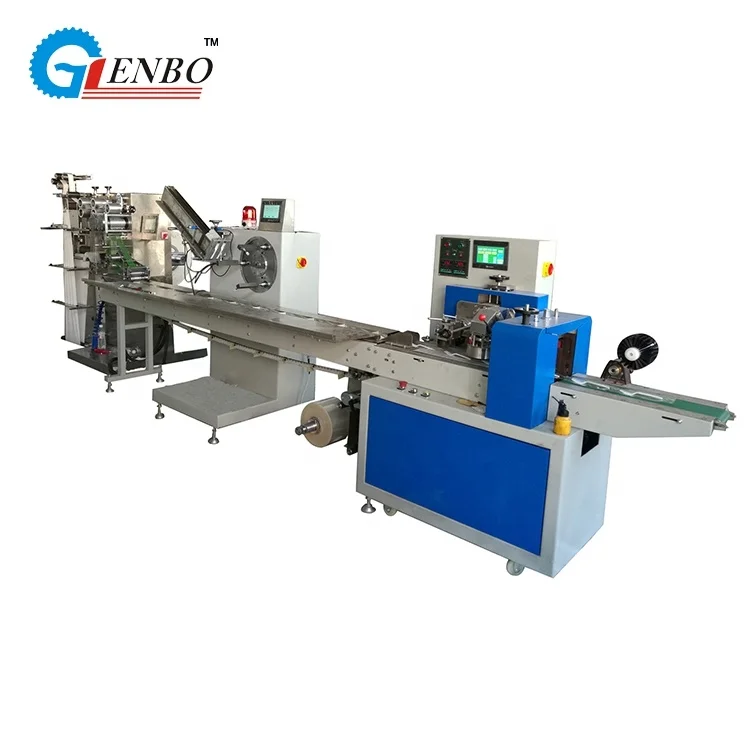 
Automatic disposable plastic cutlery packing machine with installing two frequency inverters for control 