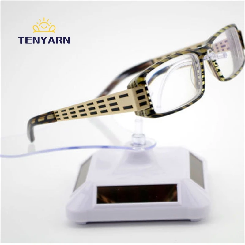 Tenyarn Solar Power 360 Degree Rotating Sunglass Display Stand Turntable Automatic Rotary Displays Rack For Sunglasses