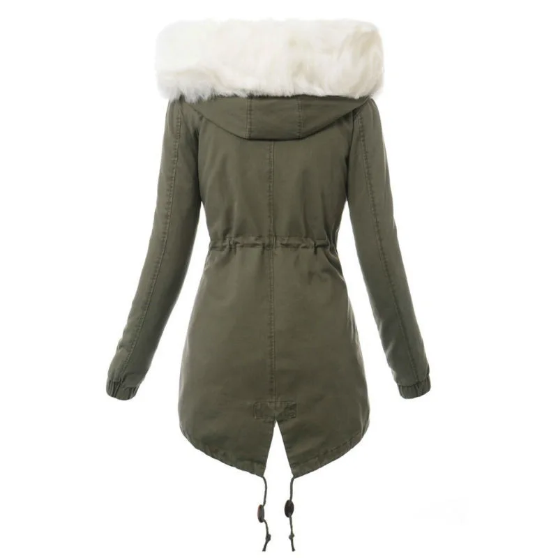 High Quality Windproof Thicken Warm Long Parka Puffer Winter Fleece Jacket For women